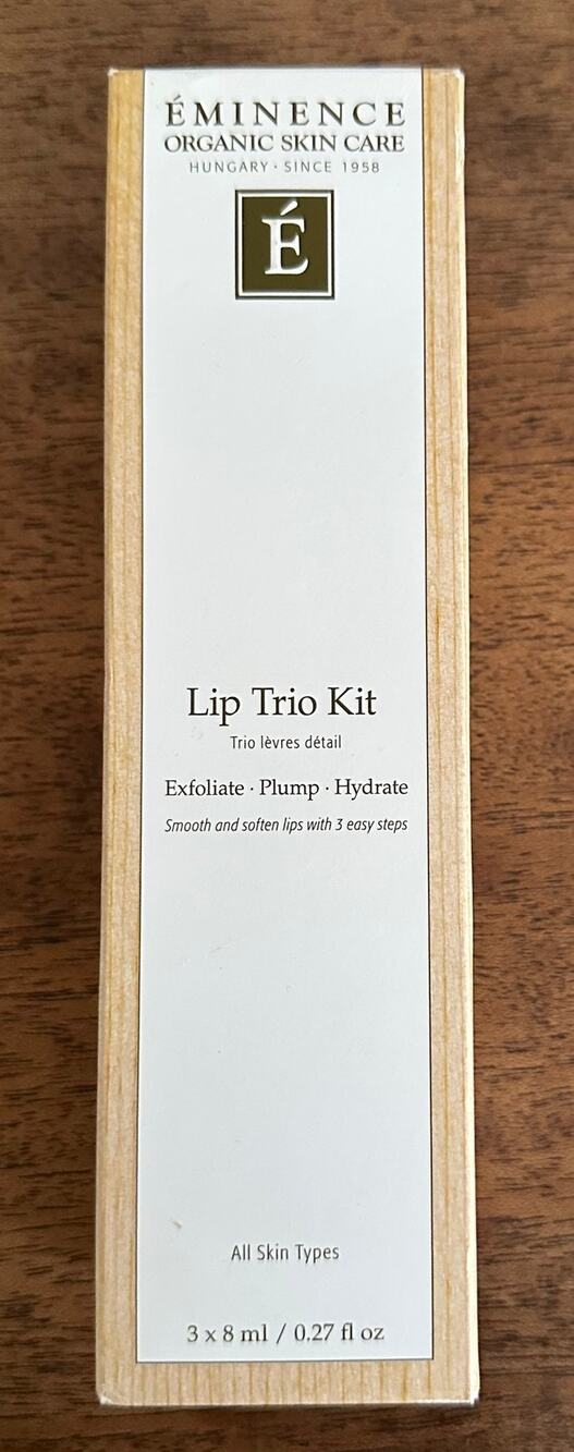 NEW Eminence Organic Skin Care Lip Trio Kit Exfoliate Plump Hydrate 3Pc .27fl Oz